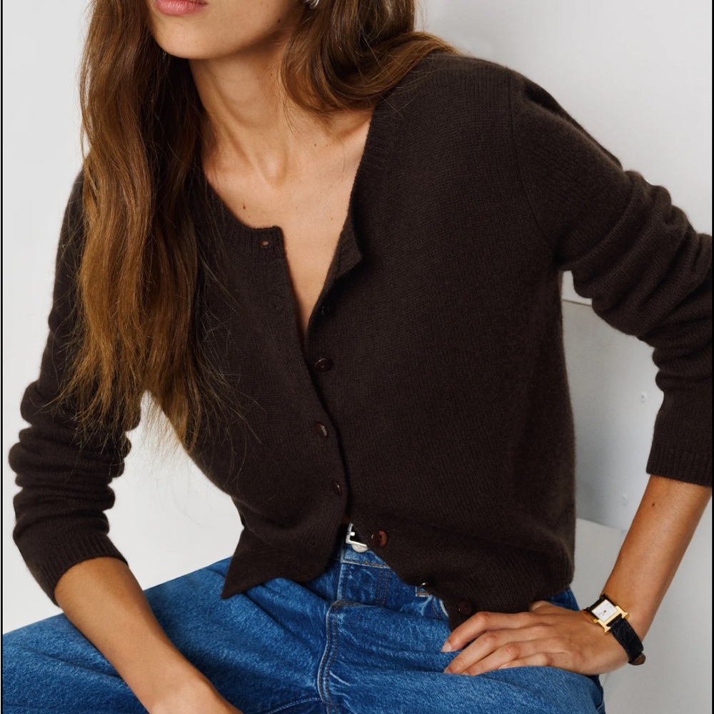 Reformation Clara Cashmere Cardigan - Mole